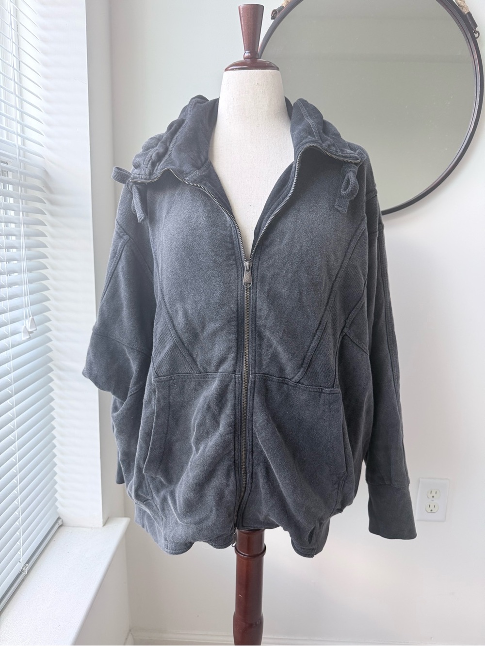 Free People All Your Love Hoodie in Washed Black